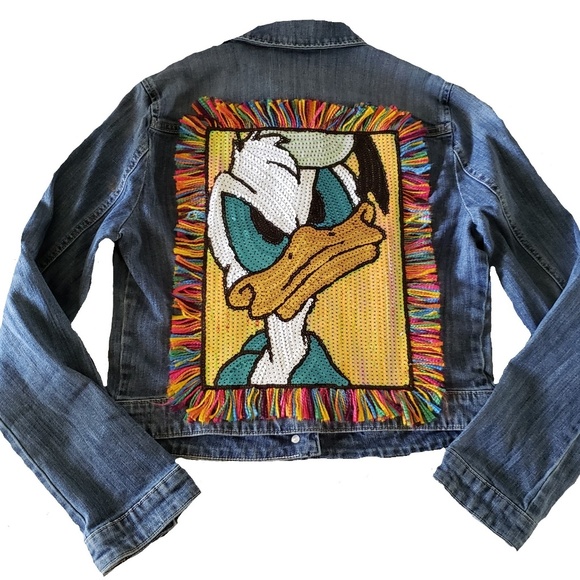 Women's Medium Jean Demin Jacket Donald Duck - Picture 3 of 3